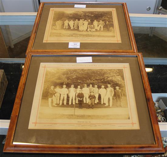 Pair of maple framed Cricket Team photographs